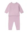 Bonpoint Cotton-cashmere Loana Top And Trousers Set In Pink
