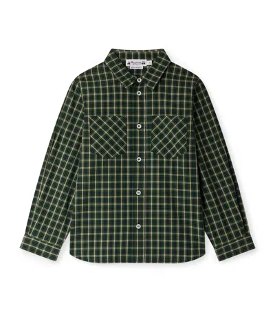 Bonpoint Kids' Cotton Check Altman Shirt In Green