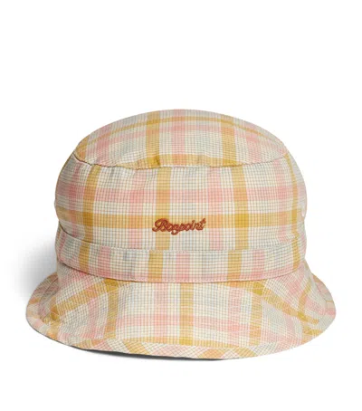 Bonpoint Kids'  Cotton Check Bucket Hat In Pink