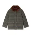 Bonpoint Cotton Check Coat In Blue