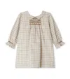 Bonpoint Cotton Check Dress In Neutral