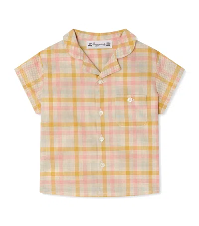 Bonpoint Kids'  Cotton Check Shirt In Yellow