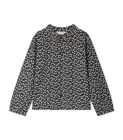 Bonpoint Kids' Cotton Cherry Print Blouse In Blue