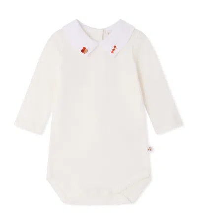 Bonpoint Kids'  Cotton Collared Bodysuit In Neutral