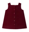Bonpoint Buttoned Corduroy Dress In Burgundy