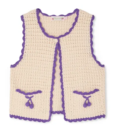 Bonpoint Kids' Cotton Crochet Laila Dress In Neutral