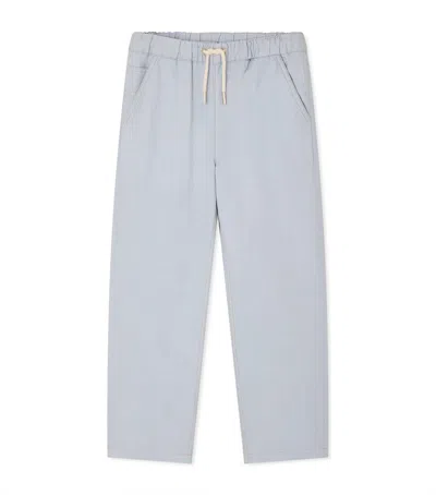 Bonpoint Kids' Cotton Drawstring Jeans In Gray