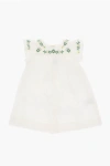 Bonpoint Cotton Dress With Floral Embroideries In White