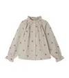 Bonpoint Checked Cherry-motif Blouse In Neutral