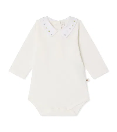 Bonpoint Kids' Cotton Embroidered Julliet Bodysuit In White