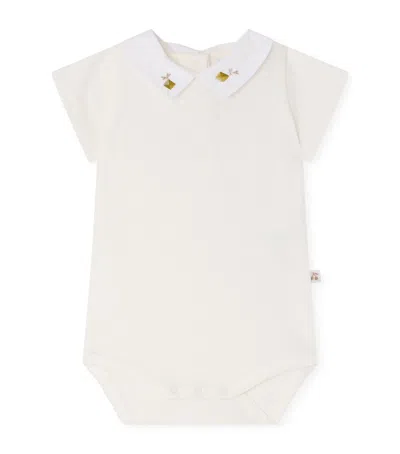 Bonpoint Kids'  Cotton Embroidered Julliet Bodysuit In White