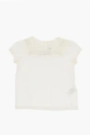 Bonpoint Cotton Fina Crew-neck T-shirt With Perforated Details
