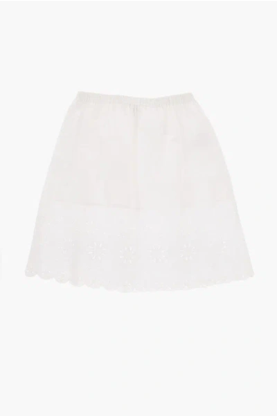 Bonpoint Cotton Skirt With Sangallo Details
