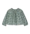 Bonpoint Smocked Floral Blouse In Green
