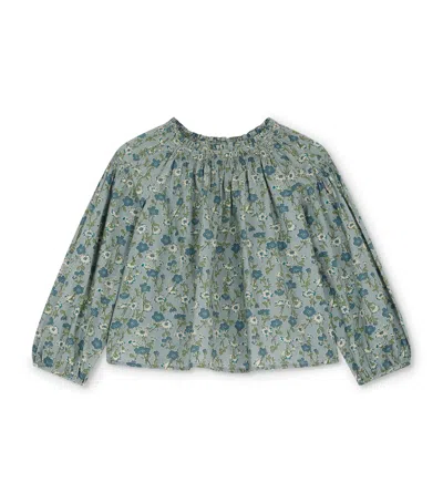 Bonpoint Kids' Cotton Floral Blandine Blouse In Green
