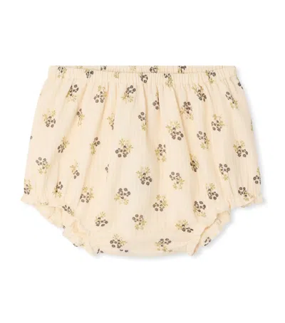 Bonpoint Kids'  Cotton Floral Bloomers In Neutral