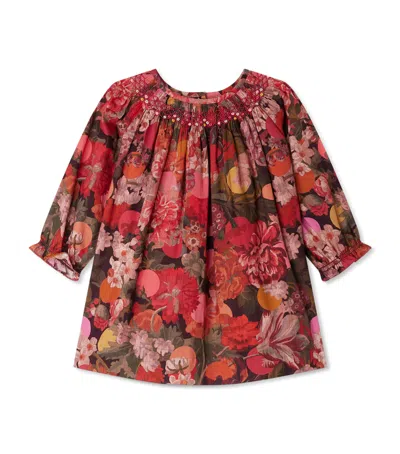 Bonpoint Kids' Cotton Floral Blouse In Red