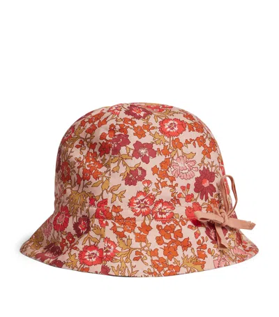 Bonpoint Kids'  Cotton Floral Bucket Hat In Pink