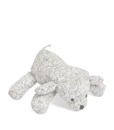Bonpoint Cotton Floral Dog Soft Toy In Gray