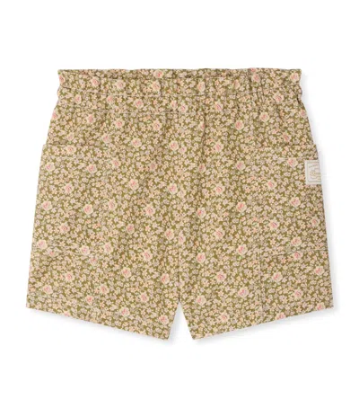 Bonpoint Kids' Cotton Floral Evera Shorts In Brown