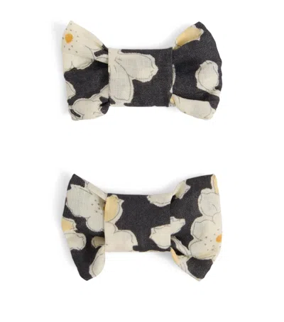 BONPOINT COTTON FLORAL HAIR CLIPS