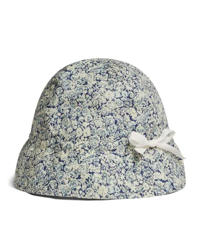 Bonpoint Kids'  Cotton Floral Hat In Navy