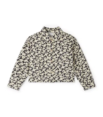 Bonpoint Kids' Cotton Floral Print Jacket In Black