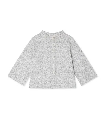 Bonpoint Kids' Cotton Floral Shirt In Blue