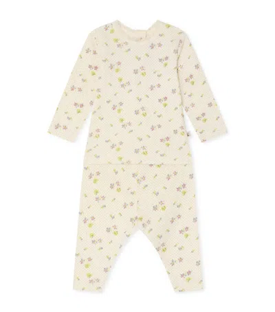 Bonpoint Kids'  Cotton Floral Top And Trousers Set In Purple