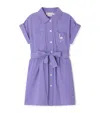 Bonpoint Gisele Striped Embroidered Dress In Purple