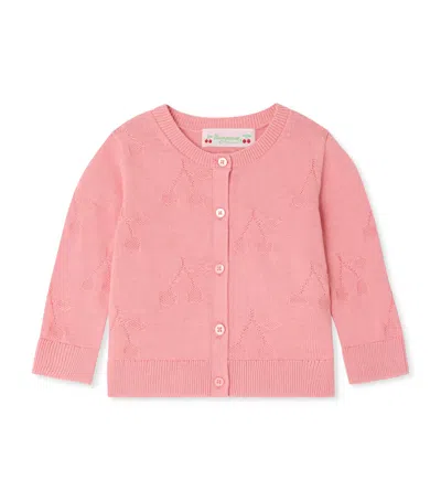 Bonpoint Kids' Cotton Intarsia Teyana Cardigan In Pink