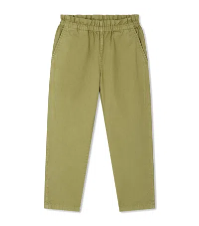 Bonpoint Kids' Cotton July Straight Trousers In Green