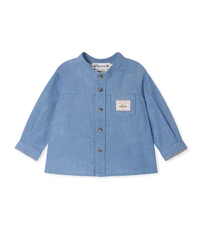 Bonpoint Kids'  Cotton Lacey Shirt In Blue