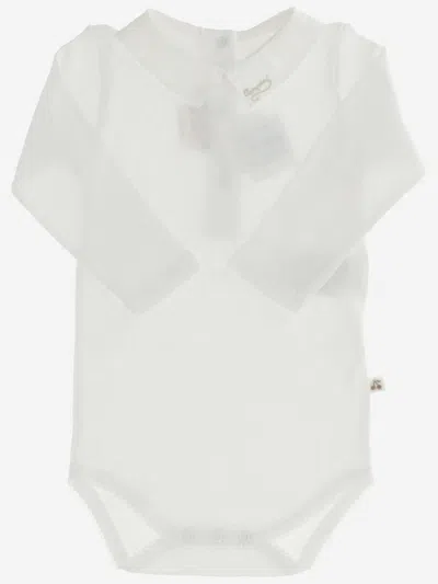 Bonpoint Cotton Logo-embroidered Bodysuit In White