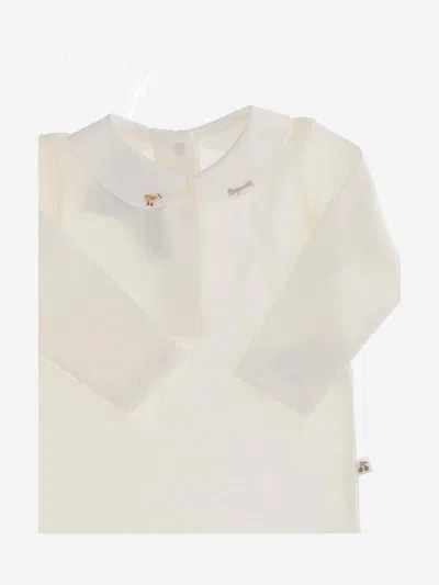 Bonpoint Cotton Point Collar Bodysuit In White