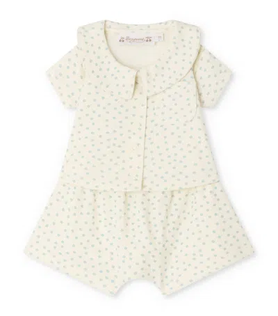 Bonpoint Kids'  Cotton Polka Dot Top And Shorts Set In Blue