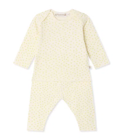 Bonpoint Babies' Cotton Polka Dot Top And Trousers Set In Neutral