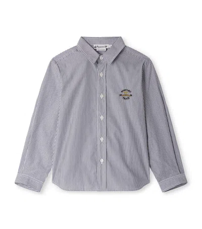 Bonpoint Kids' Cotton Poplin Stripe Shirt In Blue