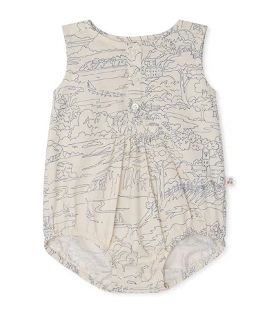 Bonpoint Kids'  Cotton Printed Bodysuit In Navy
