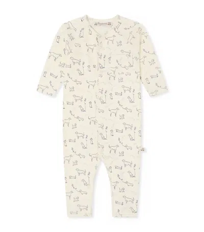 Bonpoint Kids'  Cotton Printed Playsuit In Navy