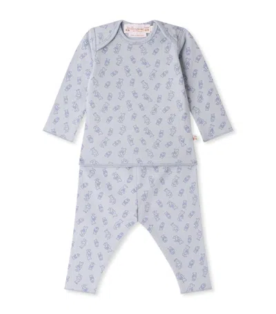 Bonpoint Kids'  Cotton Printed Pyjama Set In Gray
