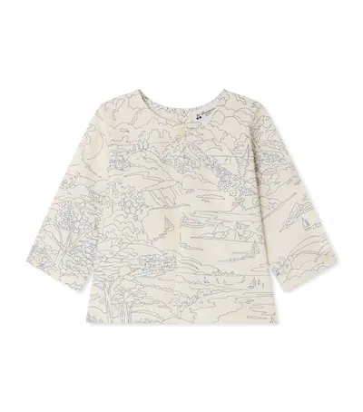 Bonpoint Kids'  Cotton Printed Top In Green