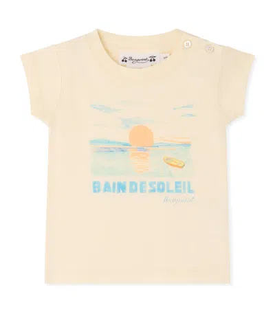 Bonpoint Kids'  Cotton Printed T-shirt In Ivory