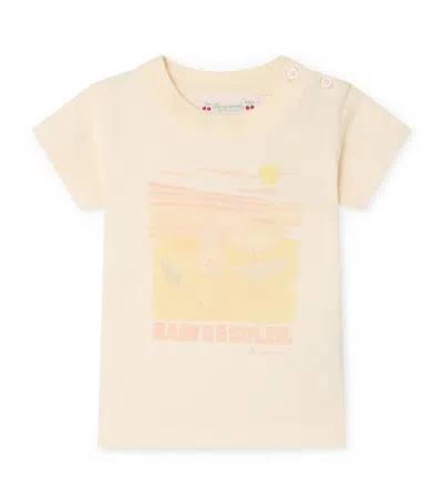 Bonpoint Kids'  Cotton Printed T-shirt In Ivory