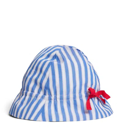 Bonpoint Kids'  Cotton Stripe Bucket Hat In Navy