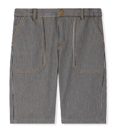Bonpoint Kids' Cotton Stripe Levon Shorts In Brown