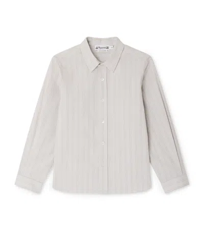 Bonpoint Kids' Cotton Stripe Shirt In Blue