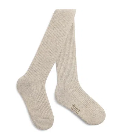 Bonpoint Kids' Cotton Tights In Gray