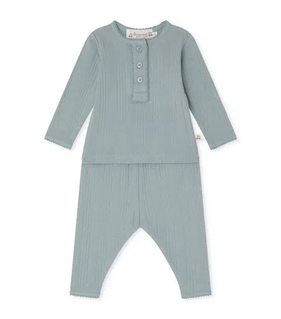 Bonpoint Kids' Cotton Top And Trousers Set In Blue