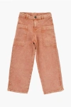 BONPOINT COTTON TWILL LOOPING PANTS WITH LOGOED BUTTON
